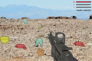 按此进入游戏射击沙漠外星人